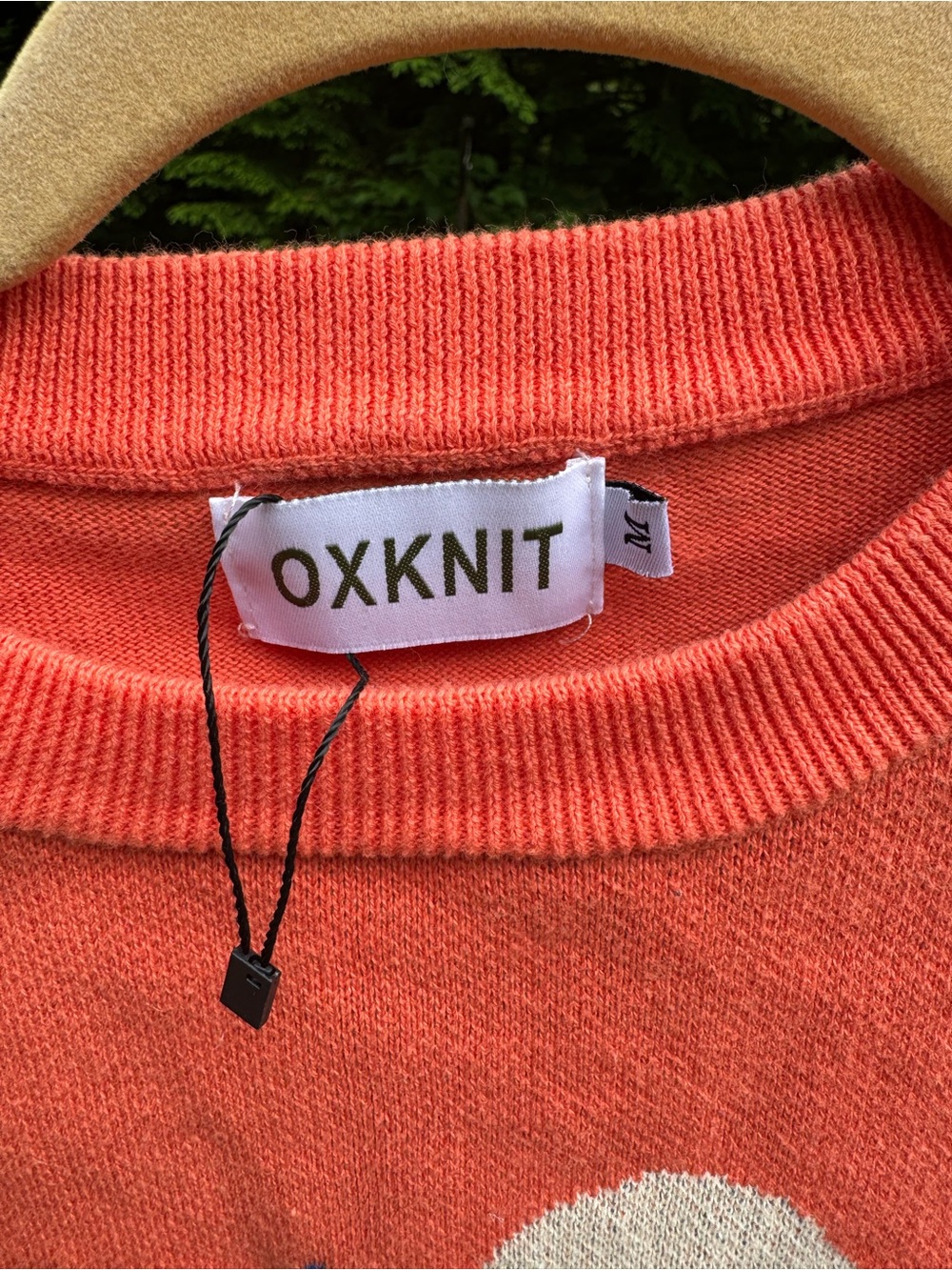 OXKNIT Coral Crewneck Sweater with Cat Intarsia - Picture 4 of 5